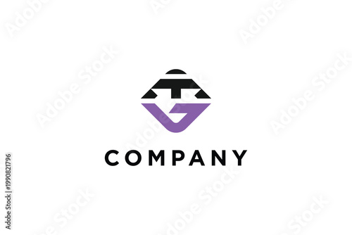 minimalist letter tg or gt business modern abstract logo