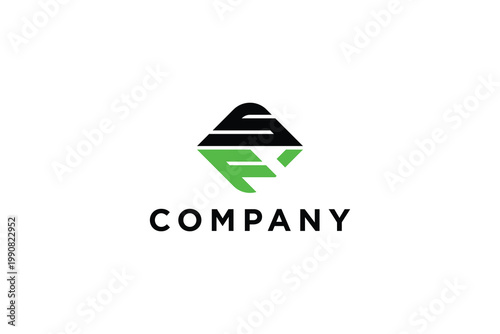 minimalist letter sf or fs business modern abstract logo