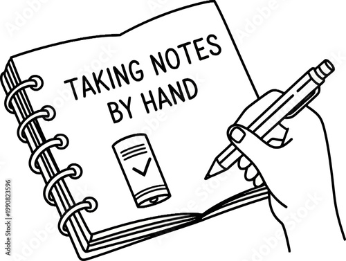 Handwritten Notes - A Notebook with Pen and Eraser for Manual Note-Taking.