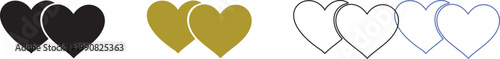 Hearts in black gold gray and blue black hearts gold hearts