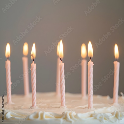 Close up of candles on a birthday cake
