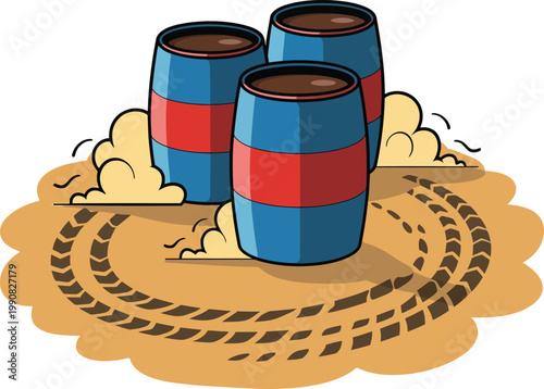 Cute cartoon a illustrator vector barrel racing