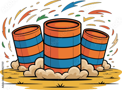 Cute cartoon a illustrator vector barrel racing
