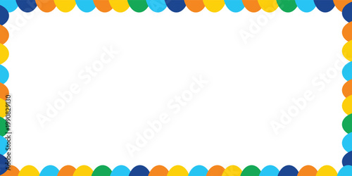 Colorful scallop frame border in seven rainbow colors,eps.10