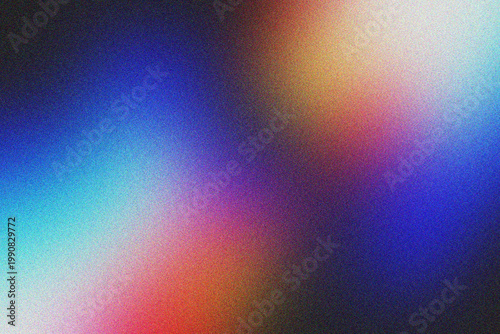 Dynamic colorful gradient background with textured noise and grain.