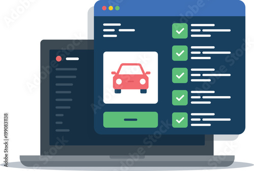 Online Car Rental Booking App UI Vehicle Selection Dashboard Vector