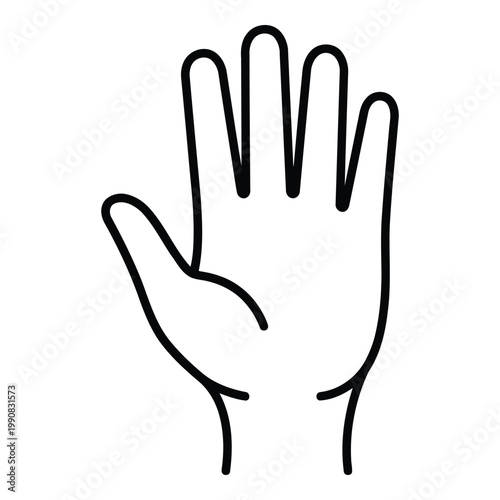 Hand with palm facing outward gesture.