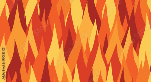 Stylized abstract representation of flickering flames and fire patterns in vibrant shades of red, orange, and yellow.