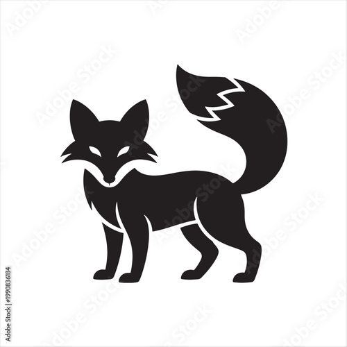 A cute cartoon drawing of a black and white cat vector illustration featuring a feline silhouette and kitty pet design for animal art