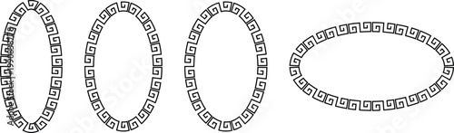 Collection of ancient Greek meander patterns and Greek key borders vector illustration