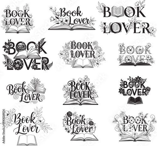 Book Lover Floral Reading tag den