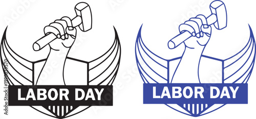 Labor day emblem a symbol of american workers and labor rights