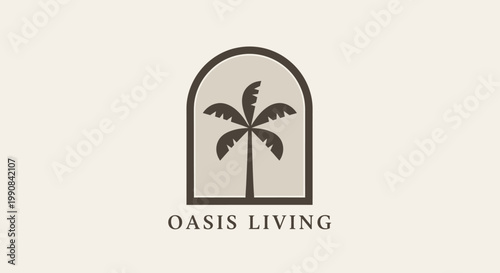 Oasis Living logo with palm tree.