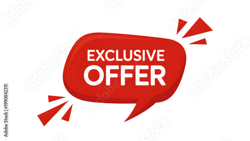 A vibrant red exclusive offer speech bubble stands out on a black background with radiating elements