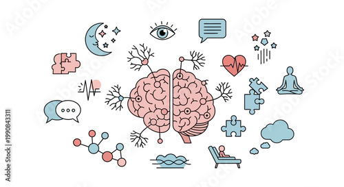 Brain health and mental wellness concept.