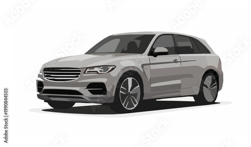 Modern SUV side view matte wrap detailing concept automotive vector illustration isolated on white
