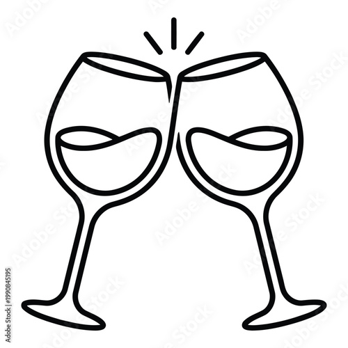 Two Wine Glasses Together Cheers.