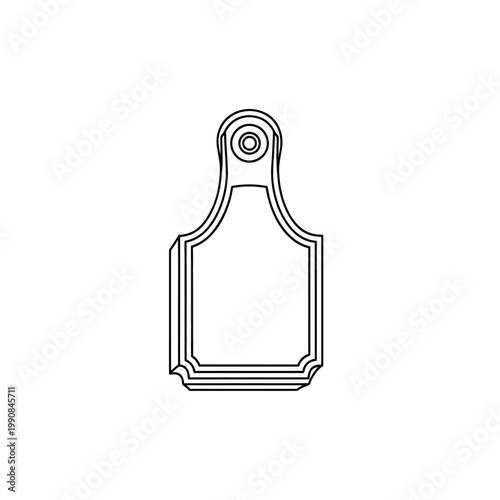 Detailed illustration of a metal tag.