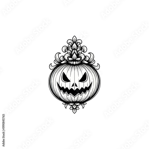 Halloween pumpkin with crown design.