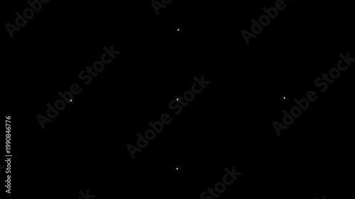 Fast twinkling stars spinning glitter sparkle animation glowing particles seamless loop black background magic dust trail shimmer light starburst festive overlay elegant 4k seamless video effect