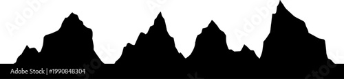 Rugged mountain ridge with multiple jagged peaks silhouette