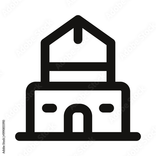 Temple icon. This modern temple vector icon features a sleek and minimal design that perfectly represents spiritual architecture and cultural heritage.