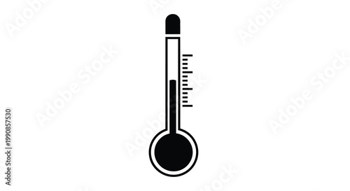 Simple black and white illustration of a mercury thermometer