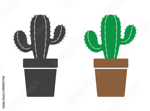  cactus flower in pot icon