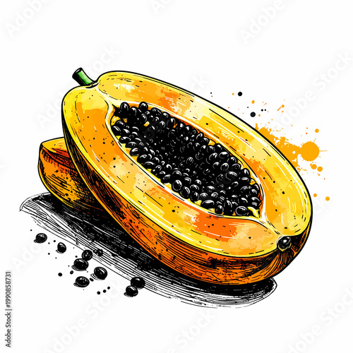 Papaja papaya ilustracja