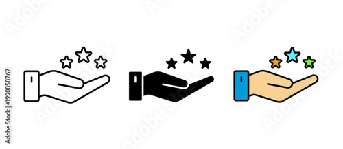 Loyalty Program Icon illustration for rewards, customer retention, and membership benefits with stroke filled and colored icon set.