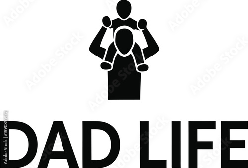 Dad life silhouette a father carrying child on shoulders