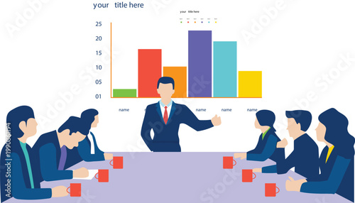 business people with graph
