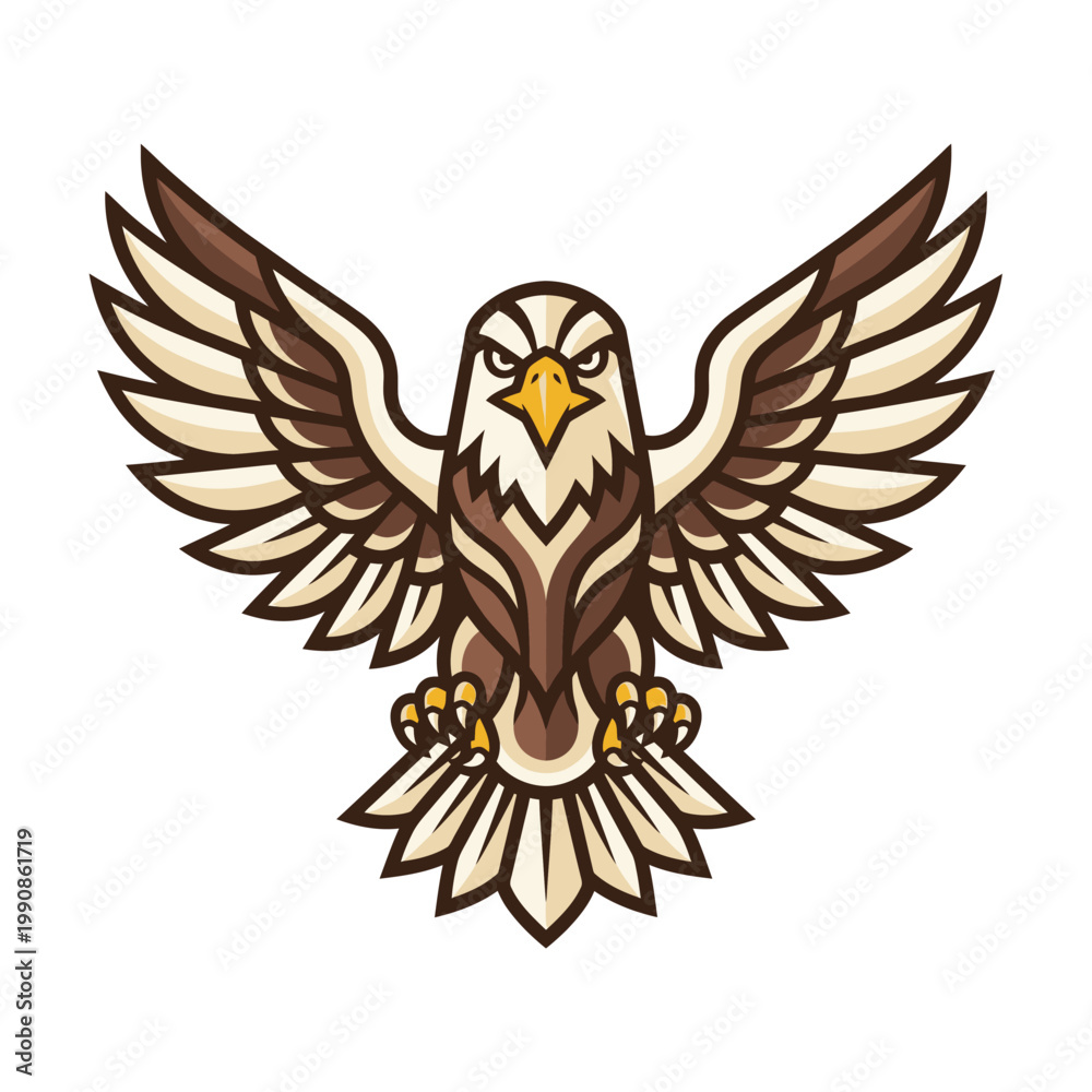Fototapeta premium Majestic Eagle Illustration - A Symbol of Freedom and Power in a Stylized Design