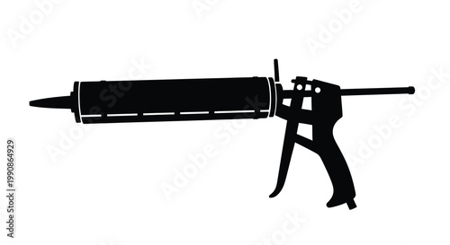 Black silhouette of a caulking gun a tool for sealant application