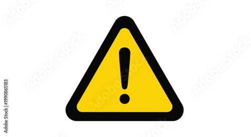 Yellow triangular warning sign with a black exclamation point