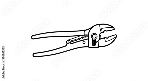 A black and white line drawing of a water pump pliers tool