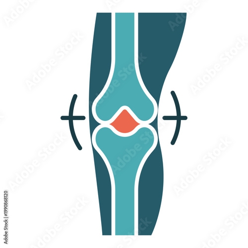 Knee Joint Pain and Inflammation Medical Icon Illustration