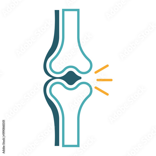 Human Bone Joint Pain Icon for Medical Arthritis Illustration