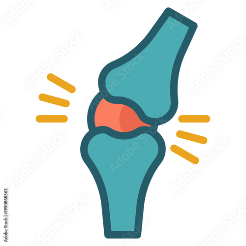 Medical Joint Pain Icon Vector for Arthritis and Bone Inflammation