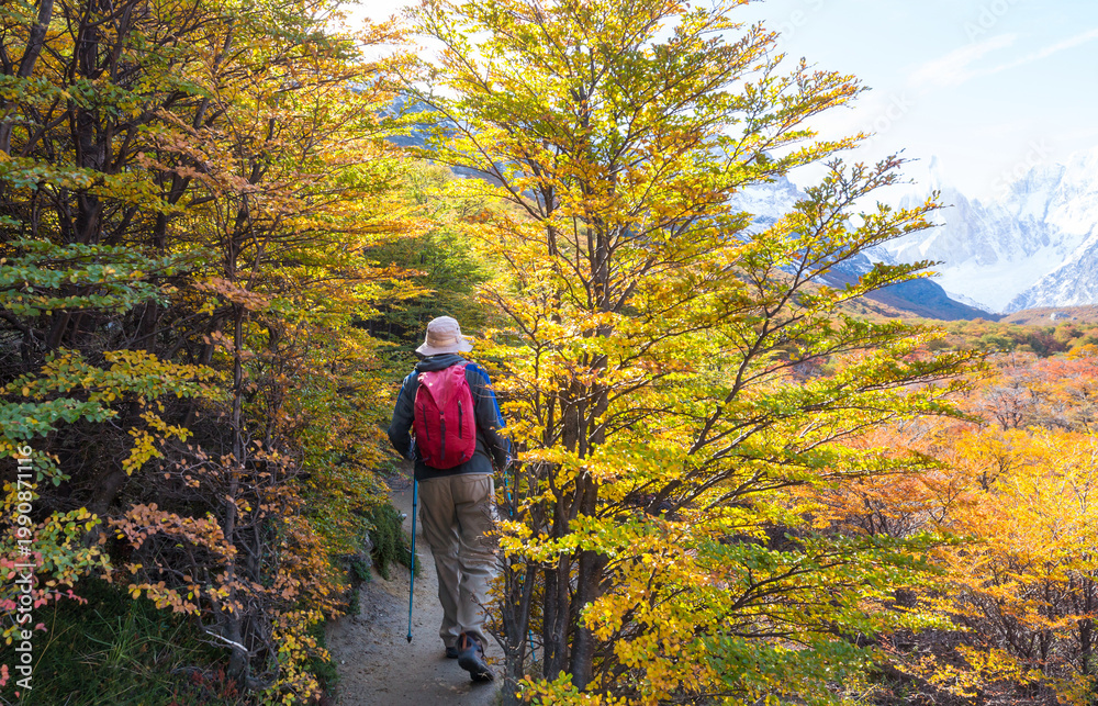 Obraz premium Hike in autumn season