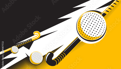 Field hockey abstract background design. The sports concept