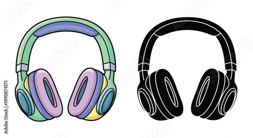 Colorful and monochrome headphones a visual comparison of styles