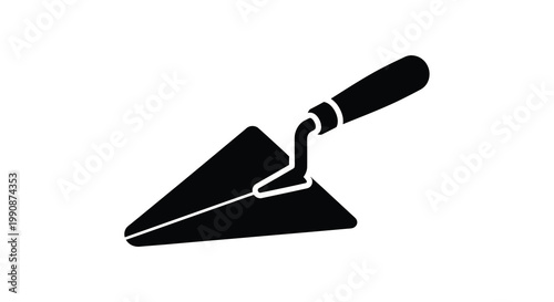 Black silhouette of a pointing trowel on a white background
