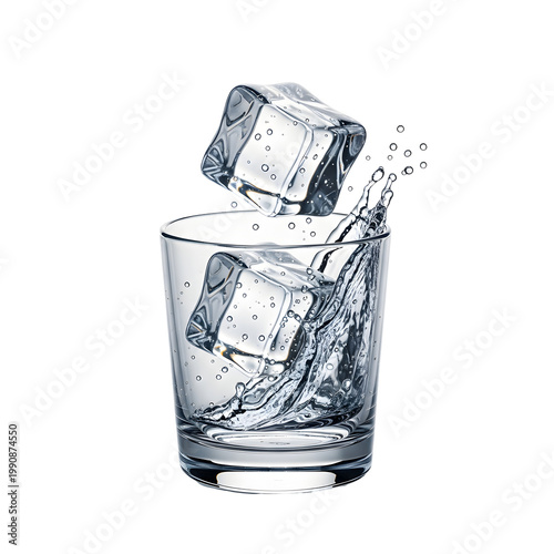 Ice Cubes in a Glass.