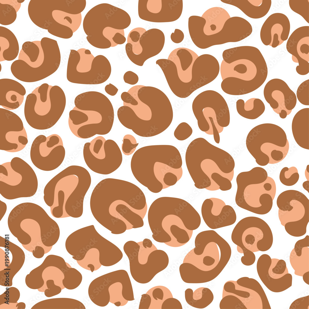 Fototapeta premium Leopard skin seamless vector pattern. Animal safari spotted print. Endless background for fabric and wallpaper