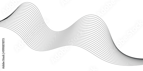abstract creative black blend wavy line art for business card, poster, background.