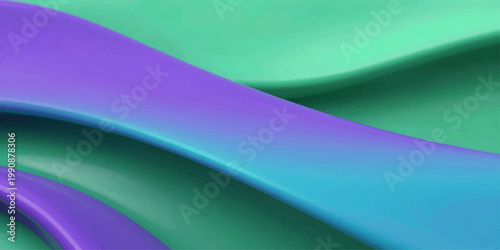 An abstract design with smooth curves and a gradient of blue, purple, and green shades. The dynamic flow of the colors creates a visually engaging composition.