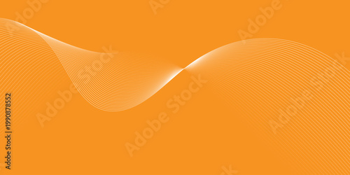 abstract creative blend wavy line design on orange for business card, poster, background.