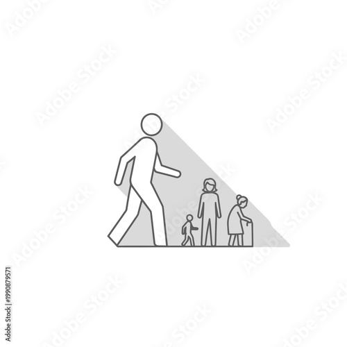 A family standing together in line.