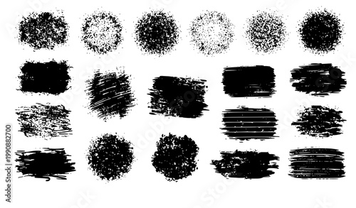 Trendy worn paper overlay texture set with old grunge grain and distress vector collection